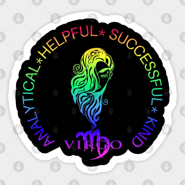 Virgo Zodiac Sign Sticker by Myartstor 